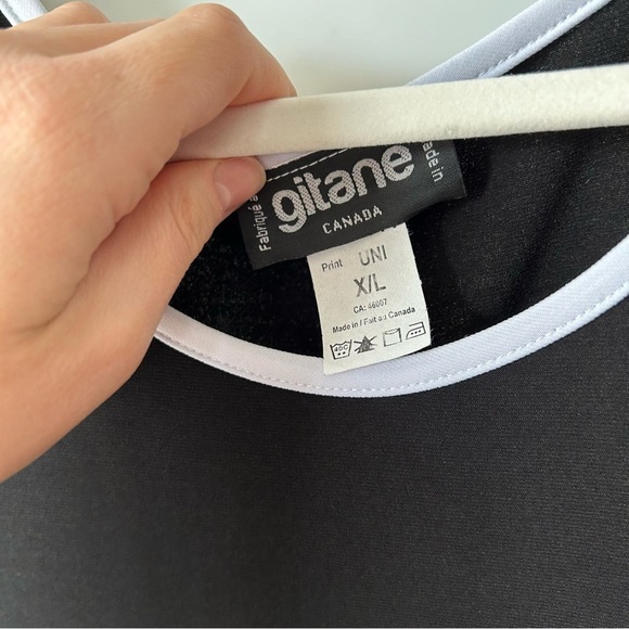 [L/XL] Vintage NWT Black Tank Summer Mini Dress With White Ruffle Edges Women’s - Picture 7 of 9